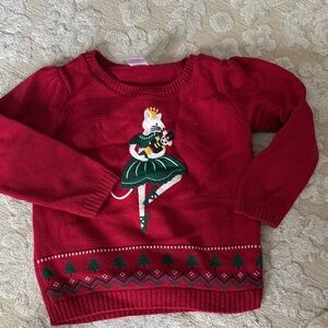 Gymboree Red Sweater with Festive Ballerina Design